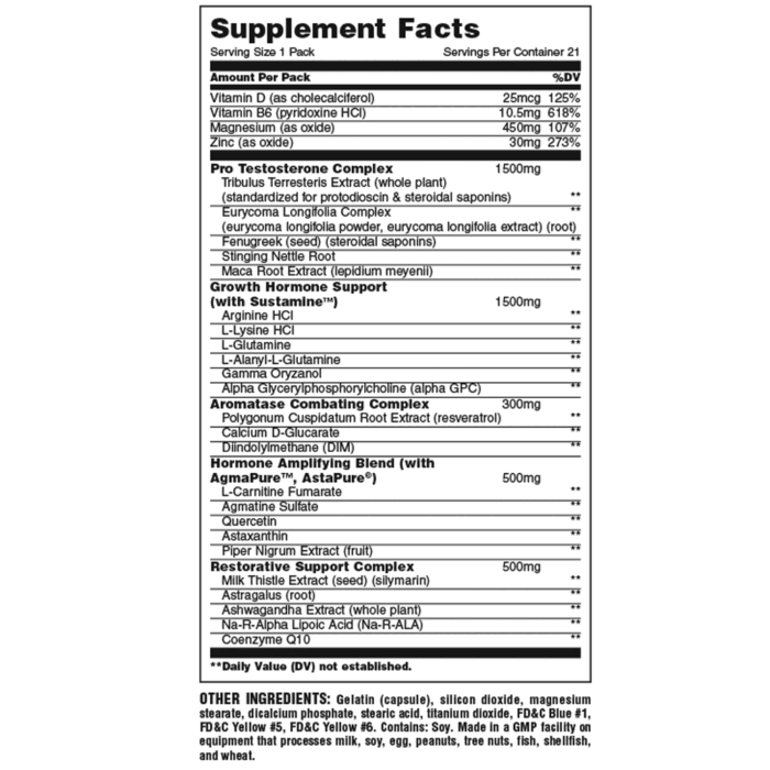 ⁦Animal, Stak Hormone Booster, Pill Packs, 21 Packs⁩ - الصورة ⁦2⁩