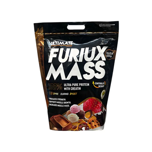 Untitled-1_13 Ultimate Nutrition, Furiux Mass, Weight Gainer, 13.2 lbs (6000g) - الصورة 1