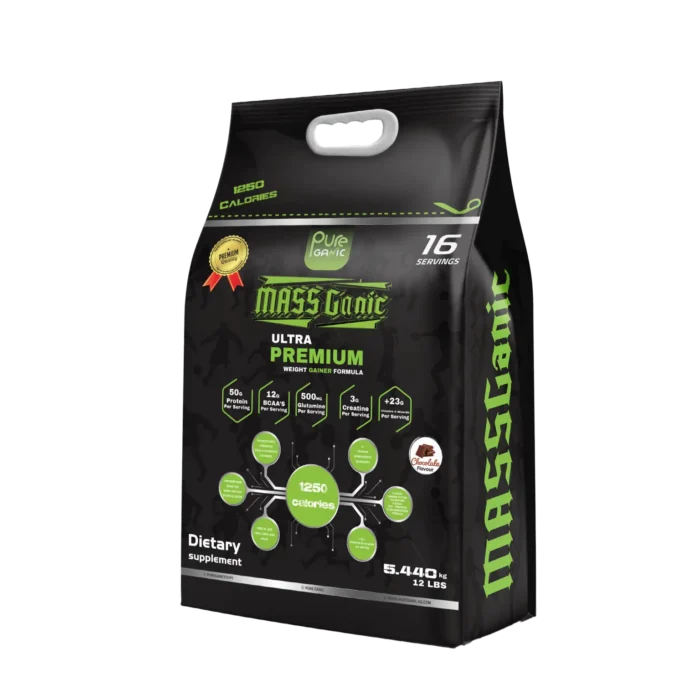 ⁦Pureganic, Mass Ganic Ultra Premium, Weight Gainer, 16 Servings (12 lbs / 5,440 g)⁩ - الصورة ⁦1⁩