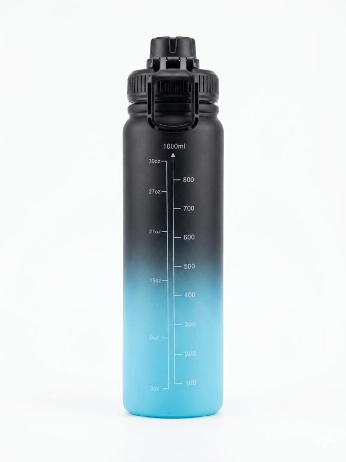 Sport Shaker 1000ml - Baby Blue & Black - Image 2