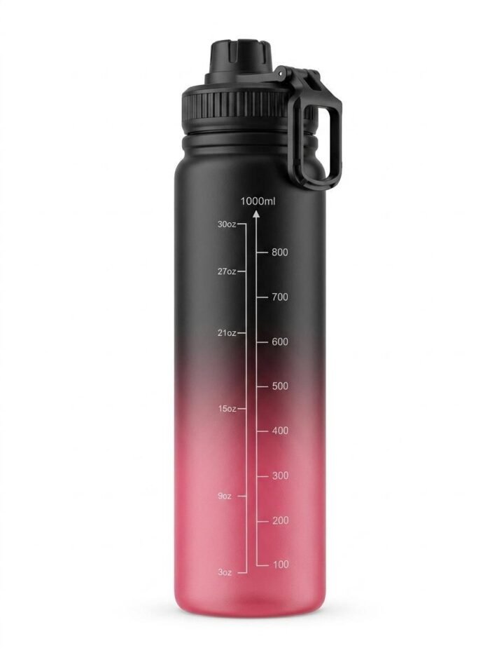 Sport Shaker 1000ml - Red & Black - Image 2