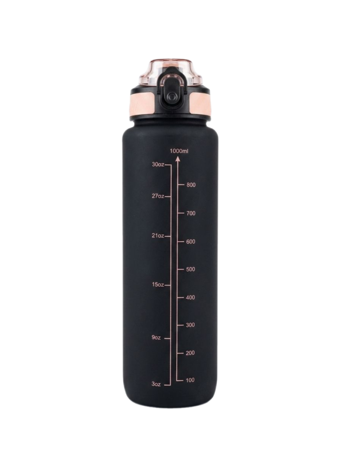 Sport Bottle 1000ml - Black & Rose - Image 2