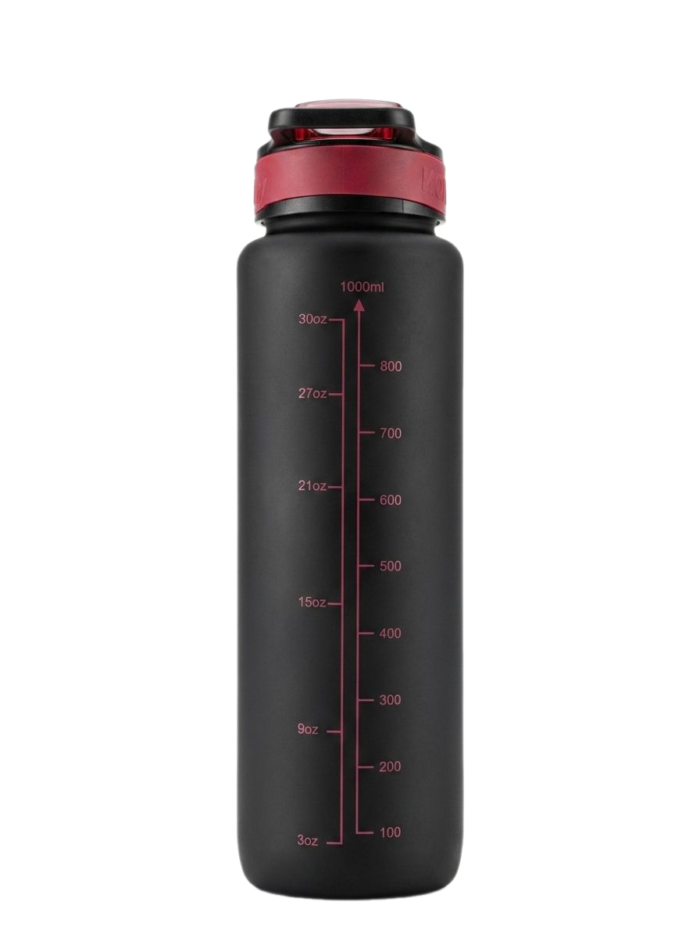Sport Bottle 1000ml - Black & Fuchsia - Image 2