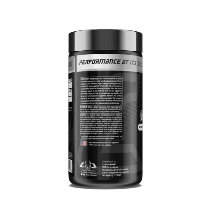 Core Champs, YOHIMBINE HCL, 5mg, 120 Capsules, 120 Servings - Image 3