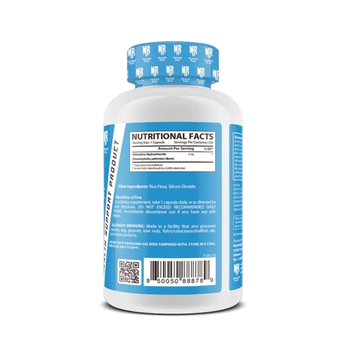 Muscle Rulz Yohimbine HCl 5mg - 120 Capsules (120 Servings) - Image 2
