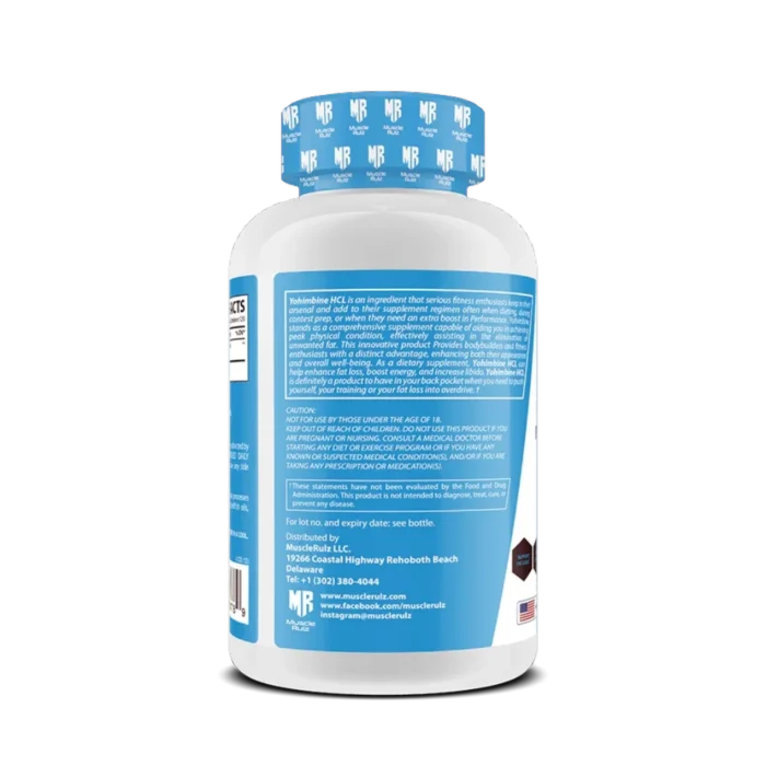 Muscle Rulz Yohimbine HCl 5mg - 120 Capsules (120 Servings) - Image 3