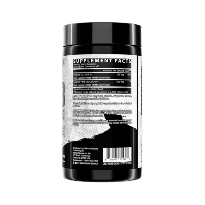 Nutrex Research, HMB 1000, 120 capsules, 60 servings - Image 2
