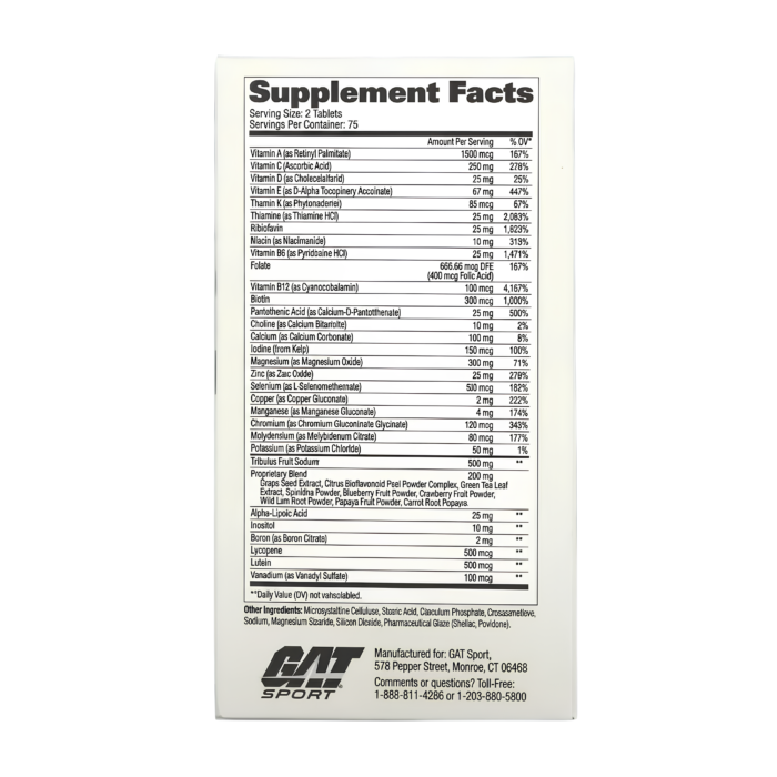 GAT Sports, Men’s Multi + Test, 150 Tablets, 75 Servings - Image 2